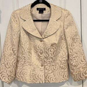 Mother of the Bride Formal Business Elegant Office Gold Blazer Jones New York